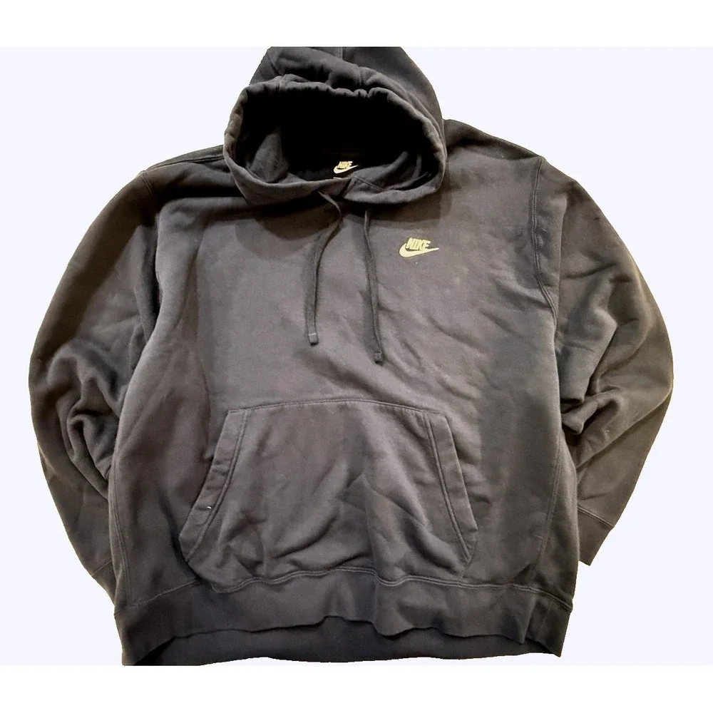 Nike Hoodie Mens 2XL Navy Swoosh Pullover‎ Streetwear Athleisure Y2K